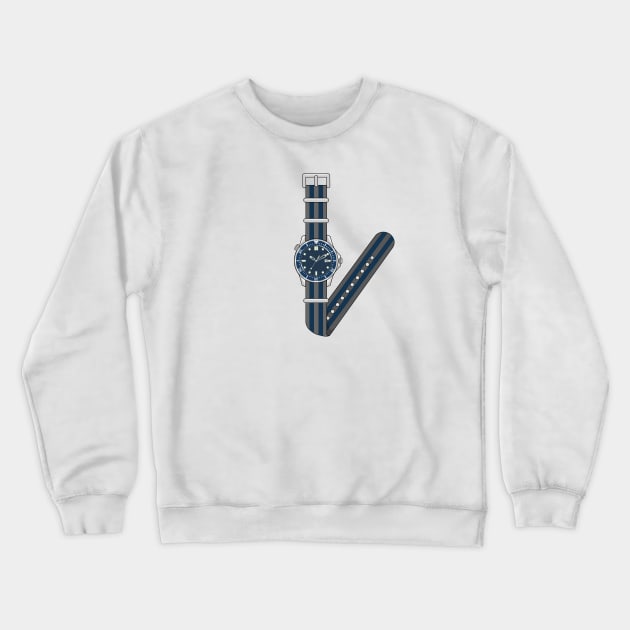 Diver's Watch on Nato Strap Crewneck Sweatshirt by HSDESIGNS